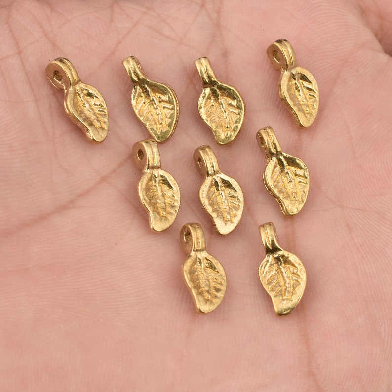 Raw Brass Leaf Nature Ethnic Charms