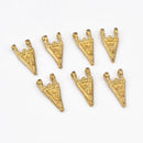 Raw Brass Tribal Boho Ethnic Triangle Charms
