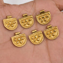 Ethnic Raw Brass Semi- Circular Floral Charms
