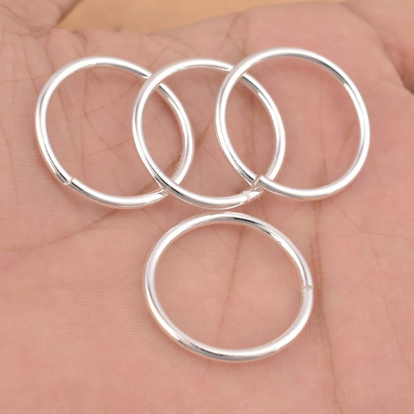 25mm Silver Plated 12 AWG Saw Cut Open Jump Rings