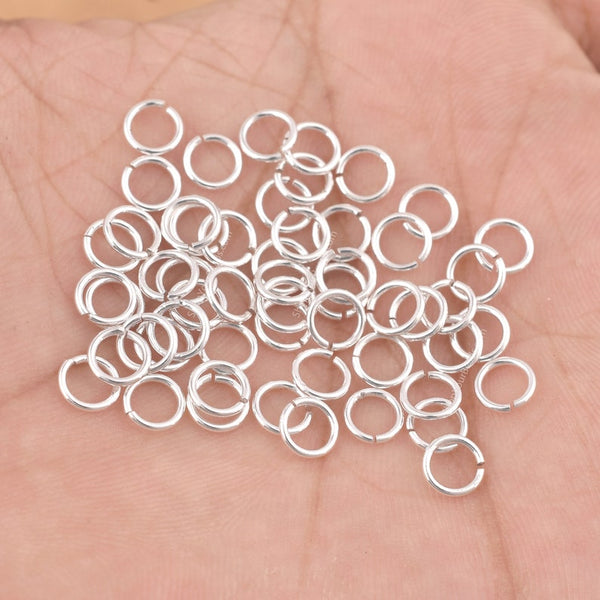 6mm Silver Plated 20 AWG Saw Cut Open Jump Rings