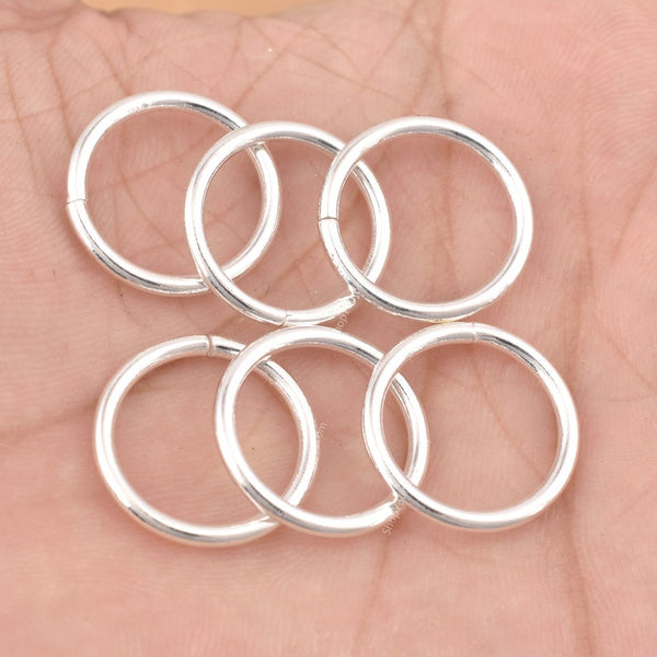 18mm Silver Plated 13 AWG Saw Cut Open Jump Rings
