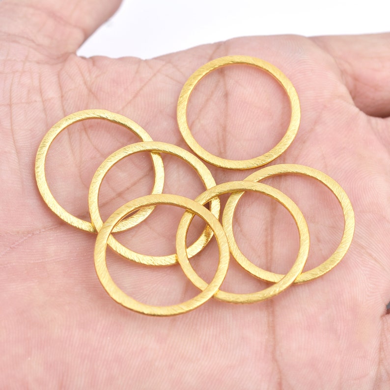 25mm Gold Plated Connector Rings Washers - 6pc
