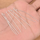2 Inch Silver Plated 22 AWG Eye Pins