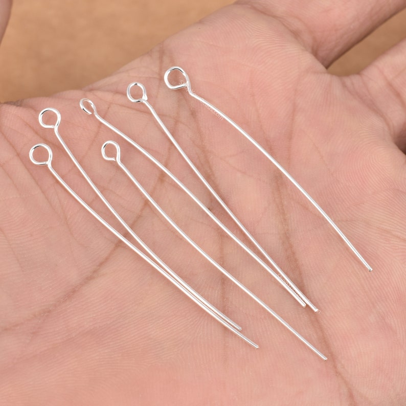 2 Inch Silver Plated 21 AWG Eye Pins