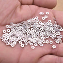 Silver Plated Flower Heishi Flat Disc Spacer Beads - 4mm