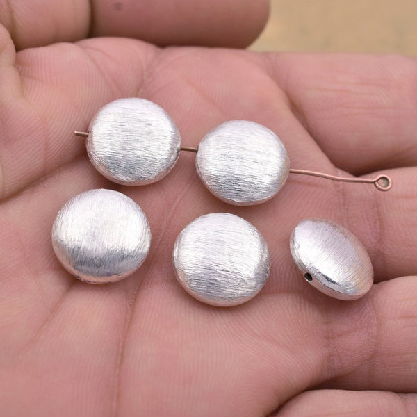 Silver Plated 14mm Saucer Spacer Beads