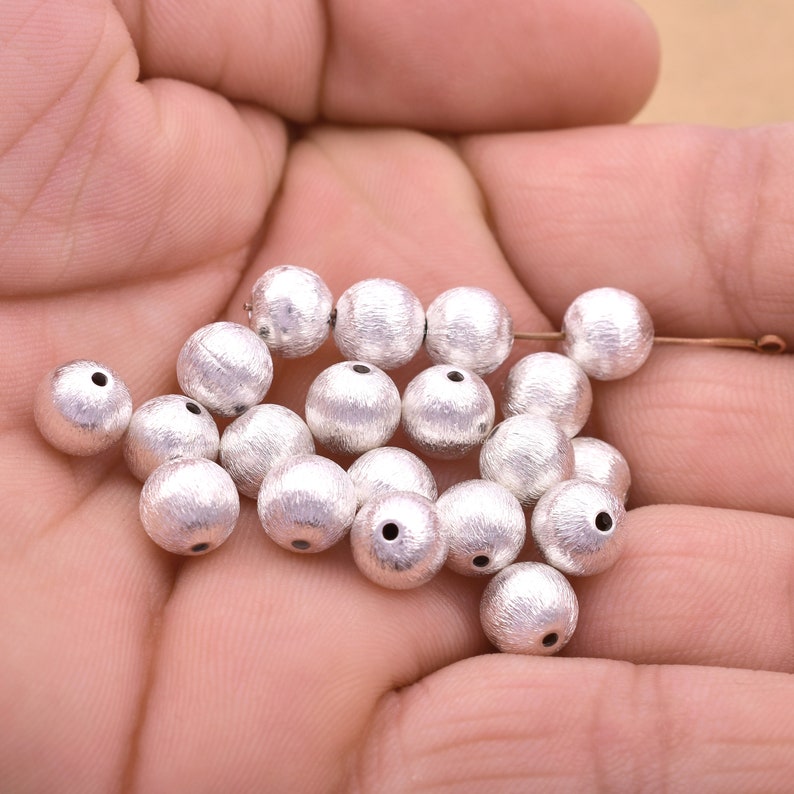 8mm Silver Plated Round Ball Spacer Beads