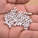 4mm Silver Plated Round Ball Spacer Beads