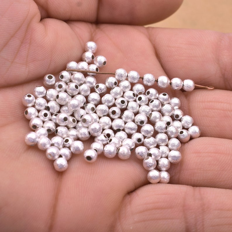 4mm Silver Plated Round Ball Spacer Beads