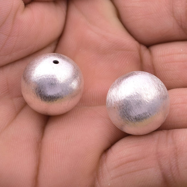 18mm Silver Plated Round Ball Spacer Beads