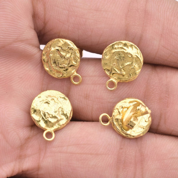 Gold Plated Hammered Earring Studs