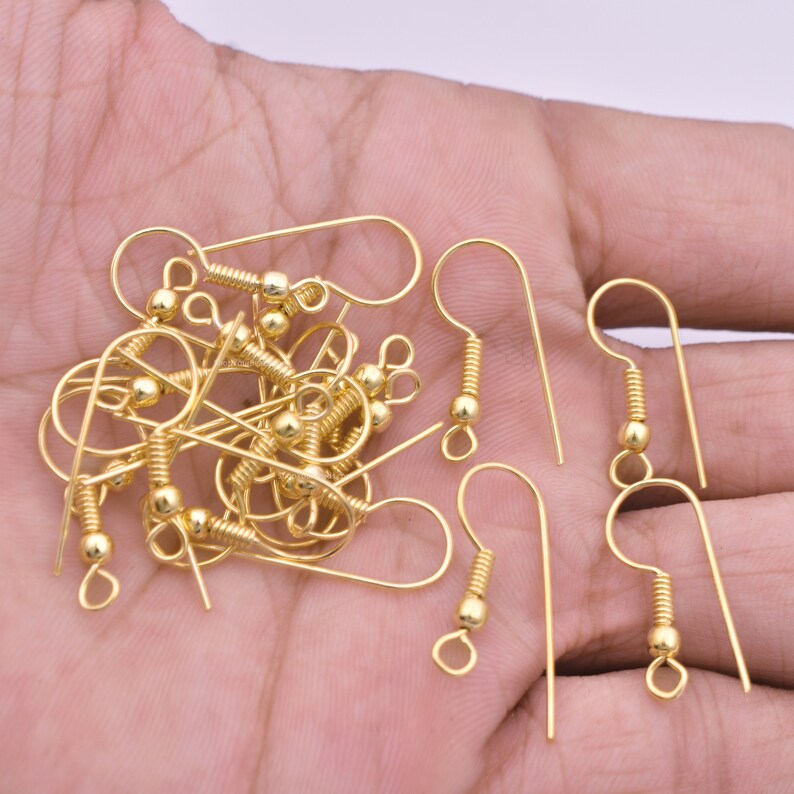 Gold Plated French Ear Wire Fish Hooks - 21mm