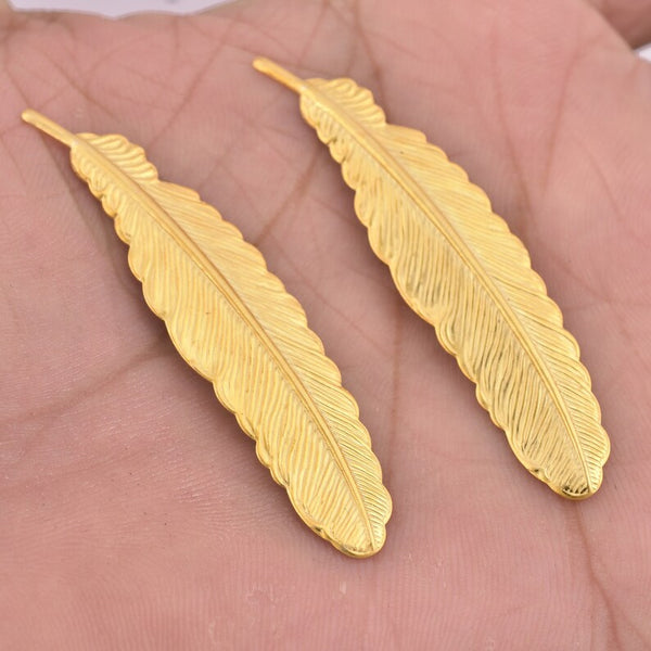 Gold Plated Feather Charms
