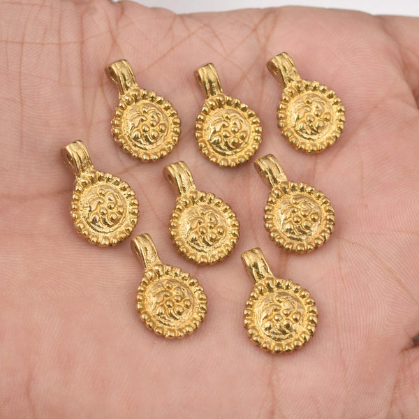Raw Brass Tribal Boho Ethnic Charms - 12mm
