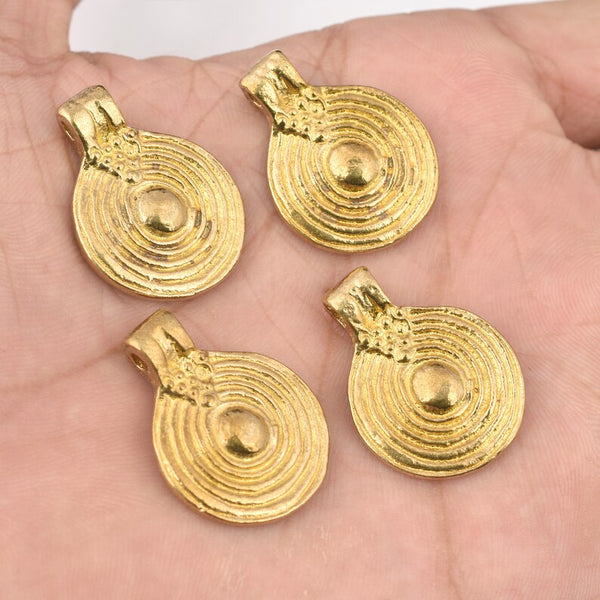 Raw Brass Tribal Boho Ethnic Charms - 20mm