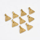 Raw Brass Boho Spiral Triangle Charms