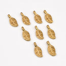 Raw Brass Leaf Nature Charms