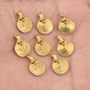 Raw Brass Tribal Boho Ethnic Spiral Charms