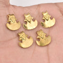 Raw Brass Tribal Boho Ethnic Charms - 13mm
