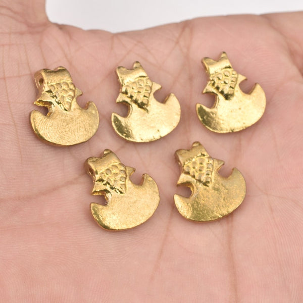 Raw Brass Tribal Boho Ethnic Charms - 13mm