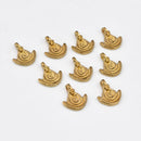 Raw Brass Tribal Boho Ethnic Charms - 12mm