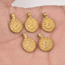 Ethnic Raw Brass Tribal Flower Charms