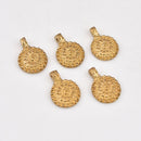 Ethnic Raw Brass Tribal Flower Charms