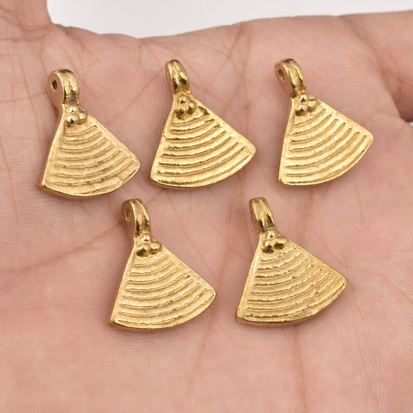 Raw Brass Tribal Triangular Boho Ethnic Charms