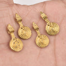 Raw Brass Tribal Ethnic Spiral Boho Charms