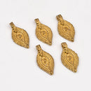 Raw Brass Tribal Boho Ethnic Charms - 25mm