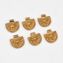 Ethnic Raw Brass Semi- Circular Floral Charms