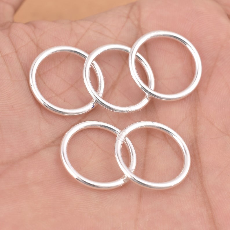 18mm Silver Plated 13 AWG Closed Jump Rings