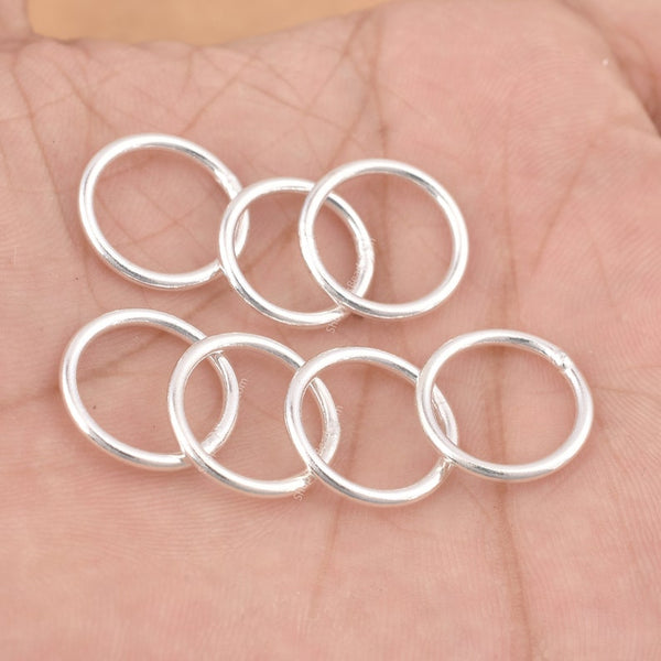 16mm Silver Plated 14 AWG Closed Jump Rings