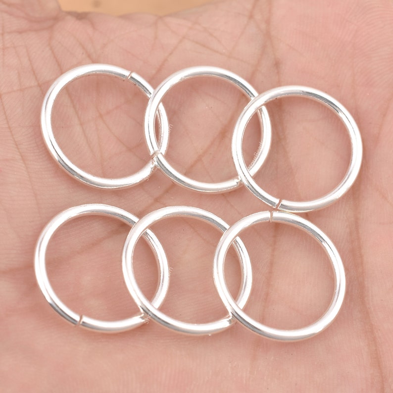 20mm Silver Plated 13 AWG Saw Cut Open Jump Rings