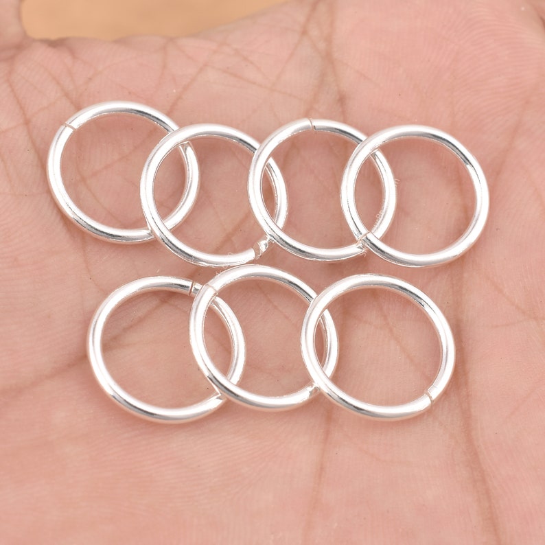 16mm Silver Plated 14 AWG Saw Cut Open Jump Rings