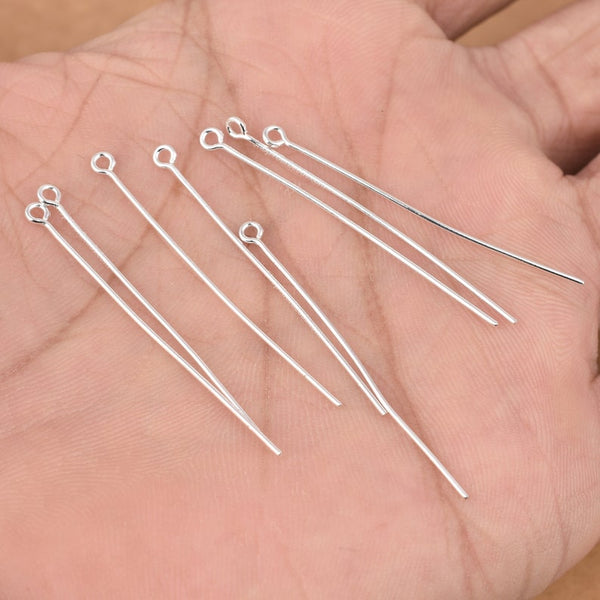 1.5 Inch Silver Plated 22 AWG Eye Pins