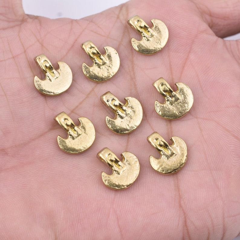Small Raw Brass Tribal Charms - 14mm