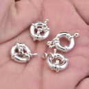 Silver Plated Spring Round Lobster Clasps