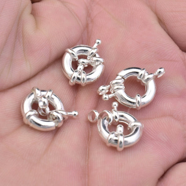 Silver Plated Spring Round Lobster Clasps