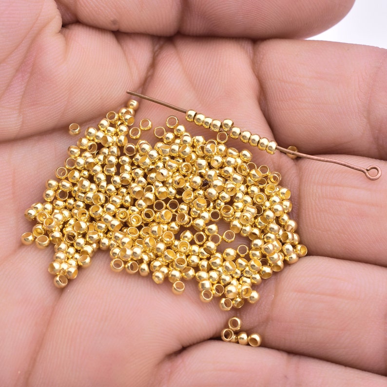 Gold Plated Crimp Bead Components - 2.5mm