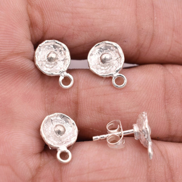 Silver Plated Hammered Earring Studs
