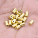 Gold Plated Cylinder Barrel Drum Beads - 6x4mm