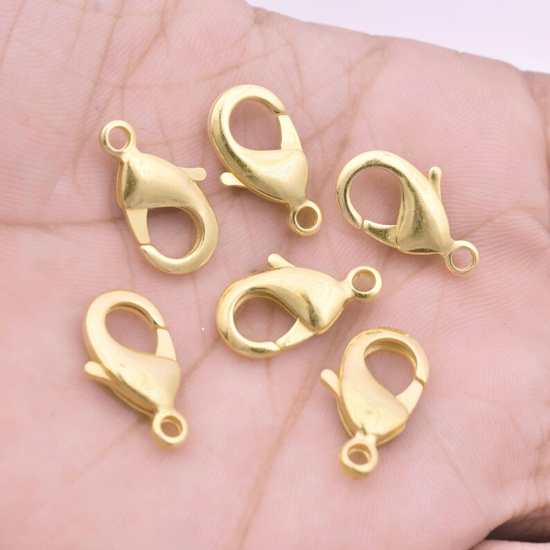 Gold Plated Lobster Clasps Closures - 19x12mm