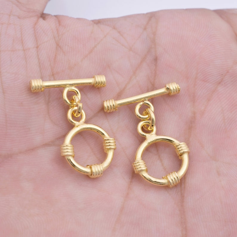 Gold Plated Rope Toggle T Bar Bali Clasps