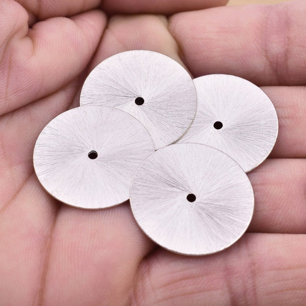 Silver Plated Heishi Flat Disc Spacer Beads - 26mm
