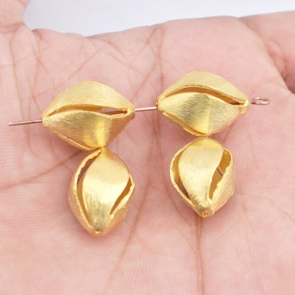 Gold Plated Flower Bud Spacer Beads - 18mm