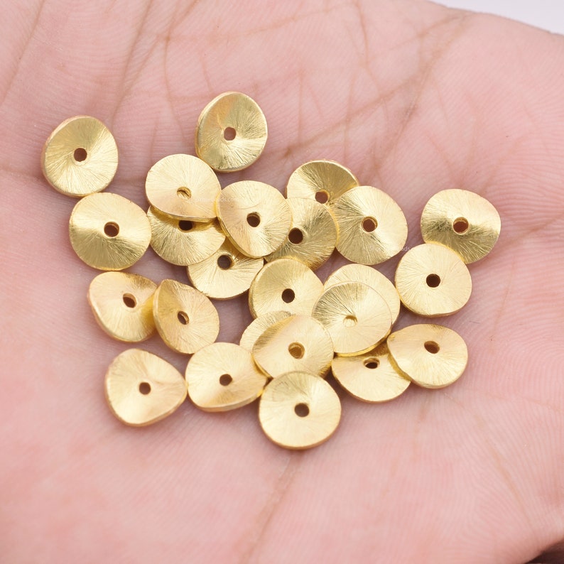 Gold Plated Wavy Disc Spacer Beads - 8mm