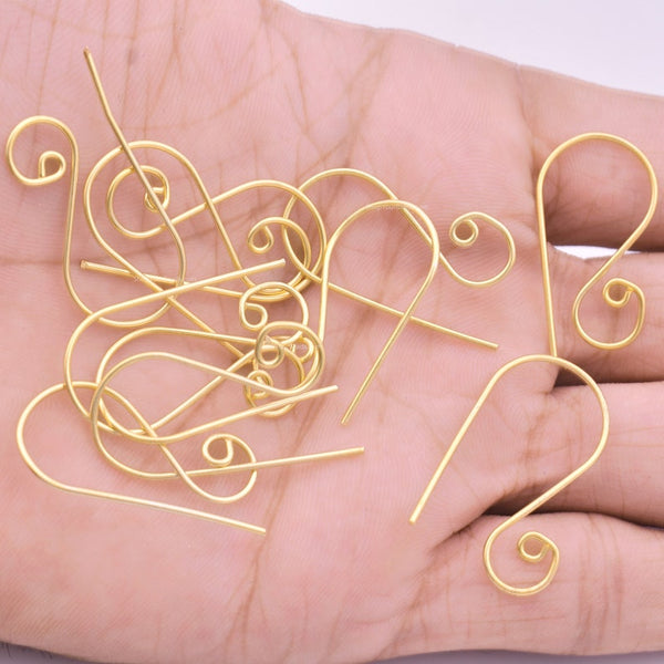 Gold Plated Craft French Ear Wire Fish Hooks - 30mm