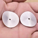 Silver Plated Wavy Disc Spacer Beads - 30mm